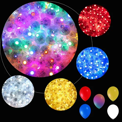 Miniatura 13 de ZGWJ 50 piezas de luces de globo mini, funciona con pilas, luz redonda impermeable LED de tiempo de espera prolongado para globo de cumpleaños