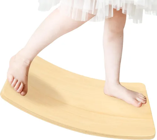 Miniatura 11 de Gentle Monster - Tabla de equilibrio oscilante de madera, juguete de madera natural Montessori para niños pequeños y adultos; juguete de aprendizaje