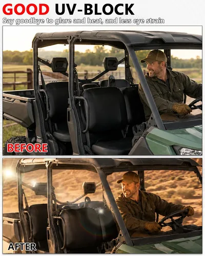 Miniatura 5 de StarknightMT Parabrisas trasero compatible con Can-Am Defender 2016-2026, ventana trasera de policarbonato resistente a prueba de rayos UV para HD5