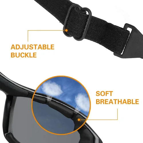 Miniatura 6 de TERAISE Gafas de equitación para motocicleta, gafas de esquí de seguridad ajustables