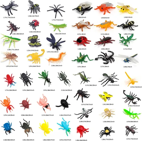 Miniatura 2 de YOOHUA 48 piezas de minijuguetes de insectos falsos de plástico para niños pequeños, regalos de fiesta de cumpleaños de Halloween, regalos de Pascua