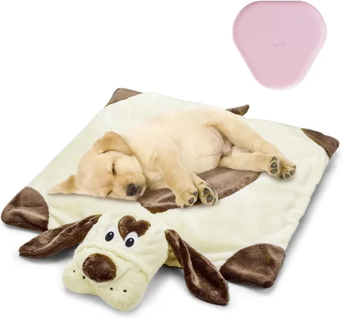 Moropaky Juguete de latido del corazón para cachorro, animal de peluche para aliviar la ansiedad del cachorro y ayuda calmante, juguete de latido