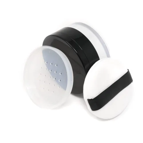 Miniatura 2 de Honbay Contenedor de polvo de maquillaje reutilizable vacío con esponja de polvo, tamiz y espejo, contenedor compacto de plástico para polvo suelto