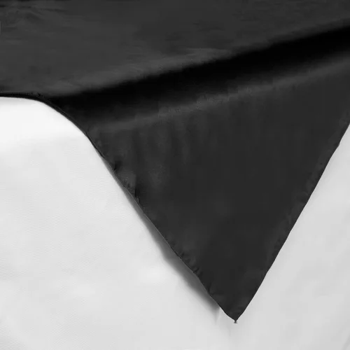 Miniatura 2 de Lann's Linens – Cubierta de mantel, cuadrada, de satén, 72 pulgadas, cubierta de mesa, Satin, Negro, 72" x 72
