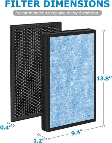 Miniatura 3 de iSingo Filtro de repuesto AirMax8L compatible con el purificador de aire Okaysou AirMax8L, filtro de carbono 3 en 1 azul y 2 en 1 con doble filtro