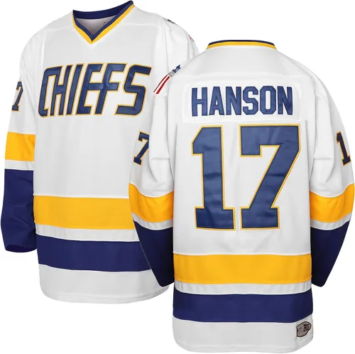 Miniatura 31 de Phoneutrix Hanson Brothers Charlestown Chiefs 16 Jack 17 Steve 18 Jeff Slap Shot Movie Hockey Jersey Azul