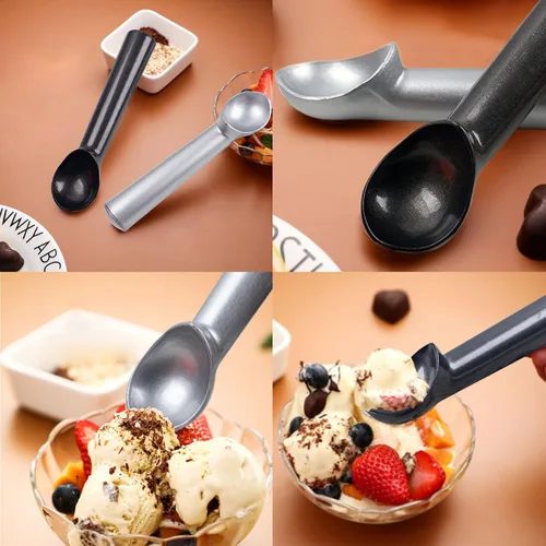 Miniatura 7 de HANSGO Cuchara para helado, 2 unidades, 7 pulgadas, antiadherente, anticongelante, cuchara de helado, diseño de aluminio, apta para lavavajillas