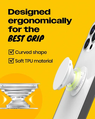 Miniatura 4 de OnTheGrip Lindo Diseño Transparente en Forma de Flor de Margarita Soporte de Teléfono Móvil Plegable Multifuncional para Smartphone, Tablet