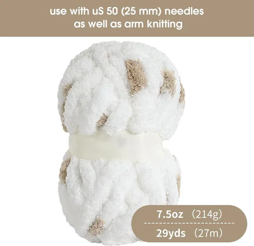 Miniatura 6 de HOMBYS Hilo de Chenille Grueso para Tejer a Mano, Hilo Grueso de Felpa Esponjosa para Tejer con los Brazos, Hilo Gigante Súper Voluminoso, Hilo