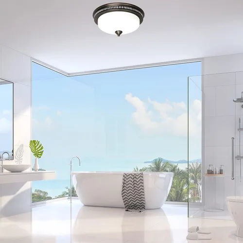 Miniatura 2 de Akicon Extractor de baño con luz, ultra silencioso de 110 CFM 1.5 Sones Ventilación de escape de baño Combo de luz y luz nocturna, 3 años de Blanco