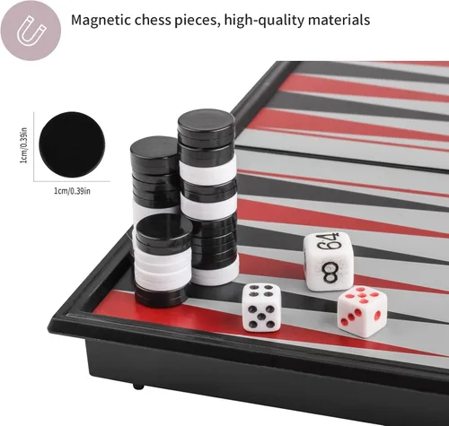 Miniatura 7 de Andux Juego de mesa portátil de backgammon magnético plegable CXSLQ-01 (S) 2205