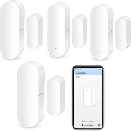 Miniatura 10 de Sensor WiFi para puerta y ventana: sensor de contacto inalámbrico con alertas de notificación de aplicaciones gratuitas, sensor de puerta