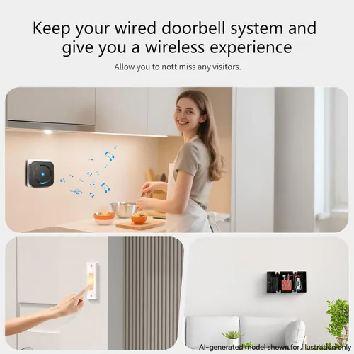 Miniatura 3 de Extensor de timbre inalámbrico para Google Nest Doorbell (cableado, 2ª generación) Extensor de timbre con receptor conectado al timbre de puerta