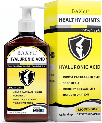 BAXYL® - Suplemento líquido de ácido hialurónico para aliviar las articulaciones (vegano, sin gluten, sin OMG, patentado MHB3 oral) | 6 onzas,