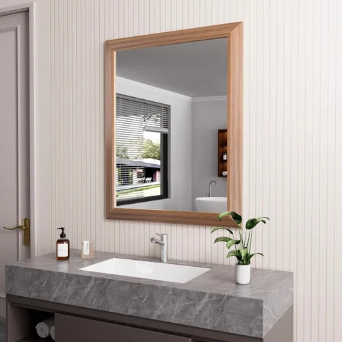 Miniatura 10 de Amorho Espejo de Baño Negro, Espejos de Pared de 24x30 Pulgadas con Marco de Metal Grueso para Sobre el Fregadero, Dormitorio, Sala de Estar