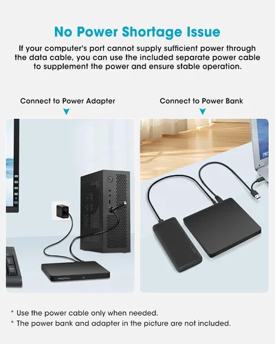 Miniatura 9 de ROOFULL Unidad externa de CD/DVD USB 3.0 y USB-C, ultrafina de 0.5 pulgadas, reproductor de CD y DVD de alta velocidad, grabador para computadora