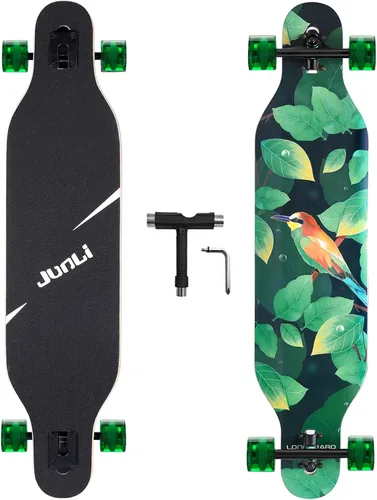 Miniatura 7 de Junli - Patineta Freeride de 41 pulgadas, para skateboarding, estilo libre y pendientes. Pez Océano