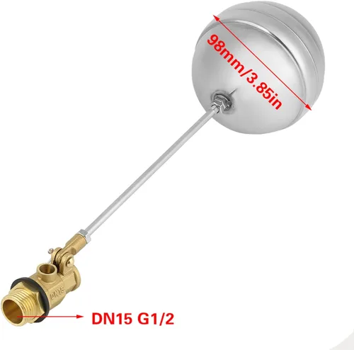 Miniatura 2 de DN15 G1 / 2 Válvula de bola de flotador Controlador de nivel de agua de acero inoxidable Sensor de agua automático Rosca macho