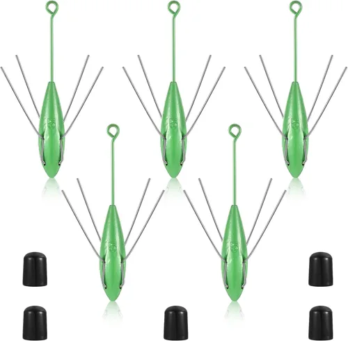 Libima Sputnik Sinker - Pesas de araña de cola larga Sputnik para pesca de pez gato, pesca de mar, arena, océano, playa, verde