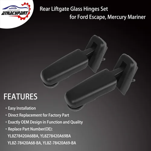 Miniatura 2 de Juego de bisagras de ventana trasera, bisagra de vidrio de compuerta trasera derecha e izquierda Reemplazo para Ford Escape 2008-2012, Mercury