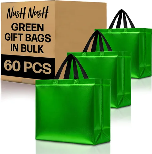 Miniatura 12 de Nush Nush Bolsas de regalo de color azul aguamarina de gran tamaño – Juego de 30 bolsas de regalo azul claro brillante con asas a granel – Bolsa