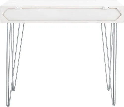Miniatura 8 de SAFAVIEH Home Office Collection Caléndula Blanco Lavado y Plata 1 cajón Horquilla Escritorio