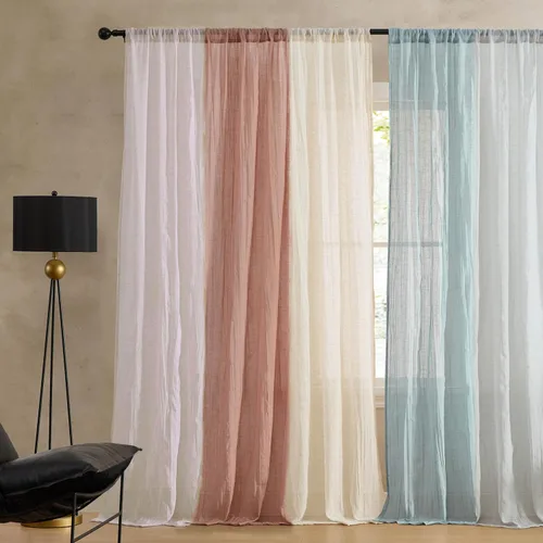 Miniatura 9 de French Connection - Cortina para ventana, juego de 2 paneles, semitransparente, decoración moderna del hogar, cortinas para sala de estar, comedor
