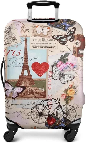 Xidingyue France Paris Tower - Funda protectora para equipaje, diseño de torre Eiffef, funda elástica para maleta de 18242832 pulgadas, Funda para