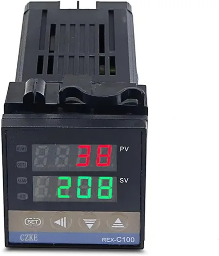 ONECM Controlador de temperatura digital PID REX-C100 de 220 V + controlador PID termopar máximo 40 A SSR+K + disipador de calor (color : REX-C100)