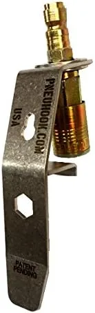 Miniatura 3 de PNEU1 Gancho universal para herramientas neumáticas de cambio rápido de acero inoxidable con acoplador I M de 1/4" y perfil de enchufe