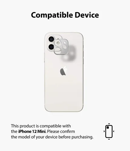 Miniatura 4 de Ringke Estilo de cámara compatible con iPhone 12 Mini protector de lente de cámara - Plata