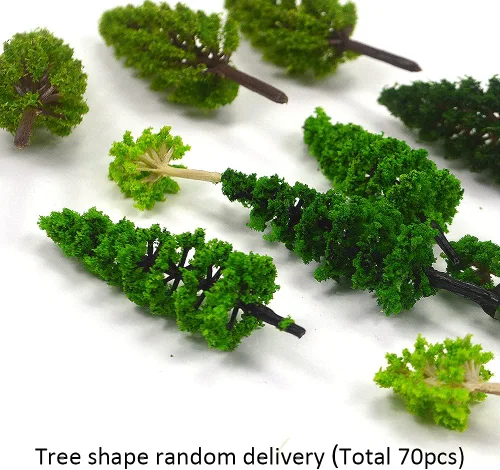 Miniatura 3 de 70pcs Mini modelo árboles tren paisaje mixto miniatura árboles artificial Wargame falso árbol ferrocarril paisaje diorama suministros paisaje