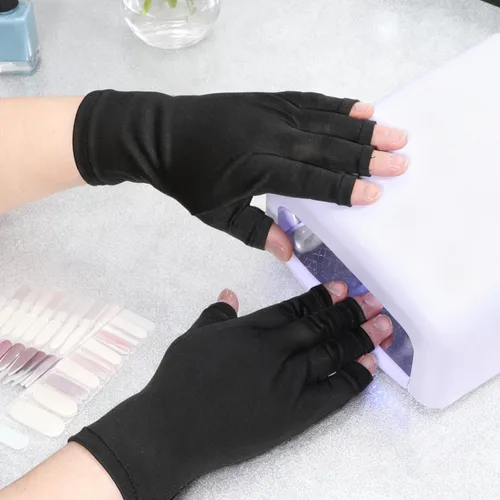 Miniatura 6 de 2 pares de guantes UV para uñas hidratantes con protección UV sin dedos, guantes para cuidado de uñas e hidratación de manos para lámpara de uñas