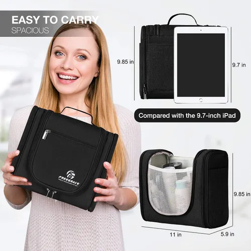 Miniatura 4 de Freegrace bolso para baño premium - organizador para viajes - gancho para colgar duradero - perfecto para accesorios, cosméticos, artículos