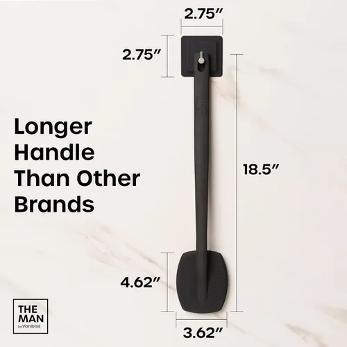 Miniatura 5 de The Man - Depurador de espalda de silicona de 18.5 pulgadas para hombre Mango largo que llega a la espalda, hombros, piernas y pies; cerdas