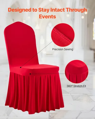 Miniatura 110 de VEVOR 150 fundas blancas para sillas de poliéster y elastano, fundas elásticas para bodas, fiestas, comedor, banquetes, sin pinzas, 150