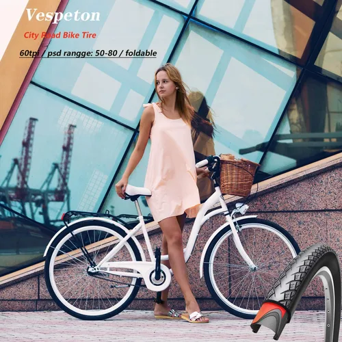 Miniatura 8 de 700x35c/700x38c - Par de neumáticos de bicicleta de carretera 60 TPI Kevlar plegables de alta calidad para bicicletas de ciudad, paquete de 2