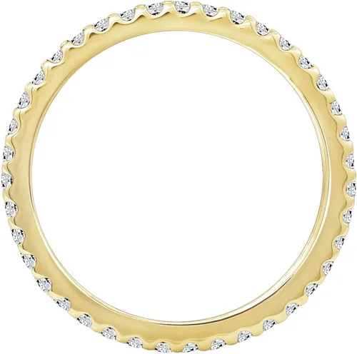 Miniatura 29 de Amazon Essentials Anillo de plata de ley chapada en platino o oro con circonita cúbica redonda de elementos infinitos
