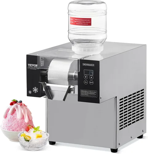 Miniatura 10 de VEVOR Máquina de hielo comercial de copo de nieve, máquina de hielo de copo de nieve de 397 libras/24 horas, máquina de afeitar de hielo de acero