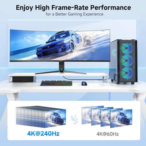 Miniatura 4 de Cable Matters [Certificado VESA] Cable DisplayPort 1.4 de 32.4 Gbps – 6 pies, compatible con 8K 60Hz, cable DisplayPort 4K 240Hz 1.4 con FreeSync