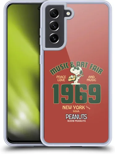 Miniatura 185 de Head Case Designs Funda de gel Woodstock 50th con licencia oficial de Peanuts Snoopy Guitar 1969 [protección de grado militar] compatible