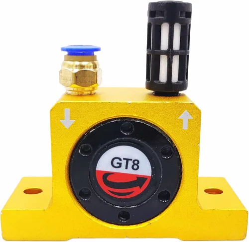 Vibradores neumáticos GT8 de turbina, vibrador giratorio de aire industrial dorado silencioso G1/8 pulgadas para tolva dorado con silenciador libre