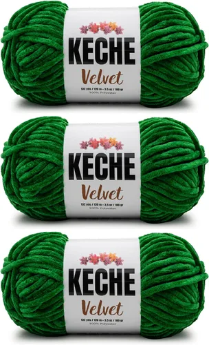 Miniatura 42 de Keche Hilo de terciopelo para ganchillo, manta de felpilla suave, voluminosa, hilo amigurumi, 3.53 oz (132 yardas), color azul bebé