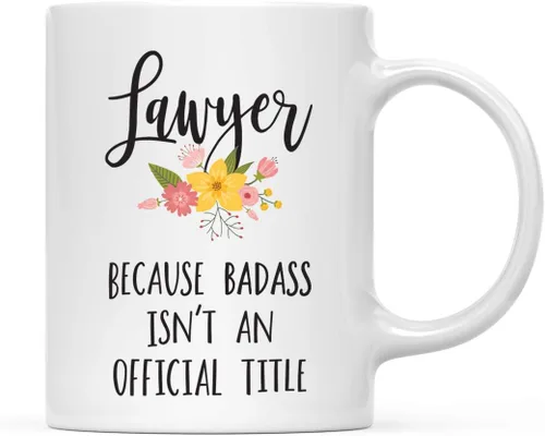 Miniatura 17 de Andaz Press Taza de café de 11 onzas, regalo de broma, tía porque Badass no es un título oficial, gráfico floral, 1 paquete