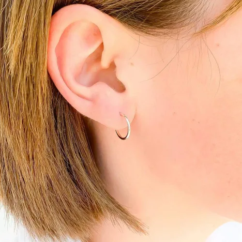 Miniatura 4 de Aretes de aro de plata de ley, plata de ley 925, 0.472 in, 16 ga, aretes de aro para mujer, aretes de aro de plata hipoalergénica, aretes de aro
