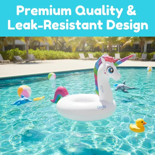Miniatura 2 de Flotador mágico de coco para piscina de unicornio para exteriores, anillo inflable gigante para piscina, tubo de descanso duradero y juguete