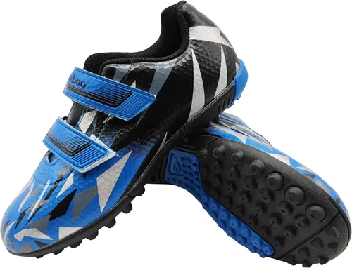 Miniatura 6 de Zapatos de fútbol de césped para niños y niñas, tacos de fútbol con correa ajustable de velcro (bebéniño pequeño)