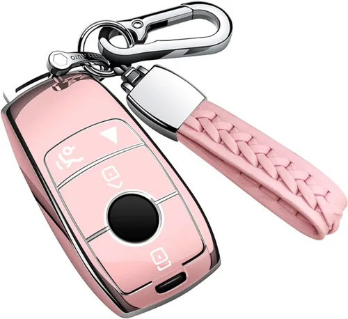 Miniatura 7 de Compatible con funda para llavero Mercedes Benz con llavero, TPU suave protección de 360 grados para GLA GLE GLS 2020-2025 Clase S 2019-2023 Clase E