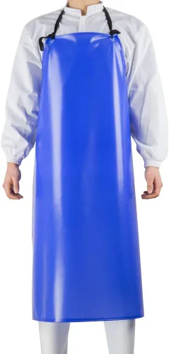 Delantal de vinilo resistente a los productos químicos, delantales de PVC unisex de talla grande para lavavajillas, peluquería de perros, Azul