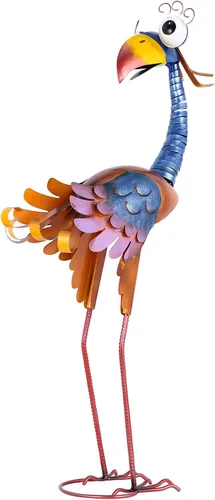 Miniatura 2 de Tooarts Estatua de pájaro de jardín de metal de pie animales adornos de patio trasero escultura al aire libre para decoración de arte de césped